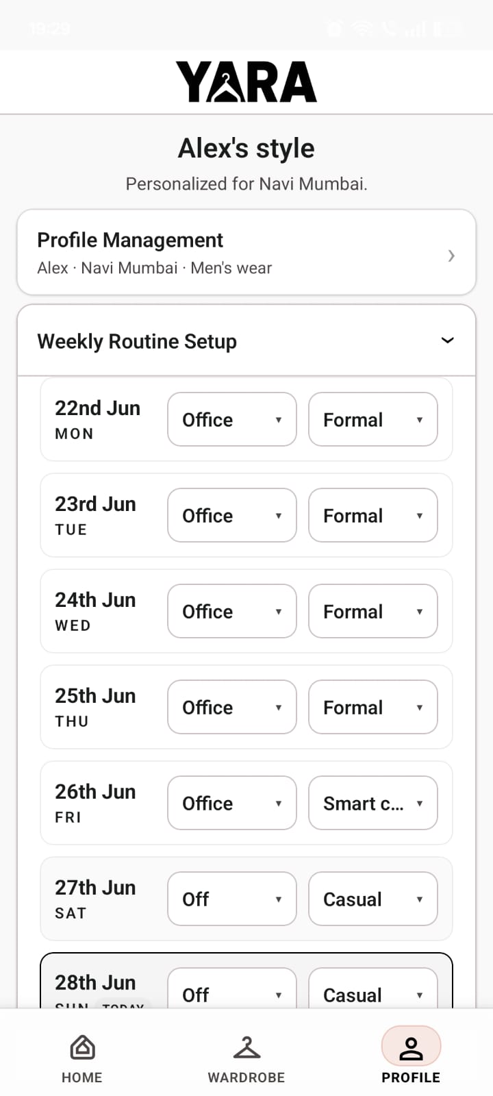 Set up your week