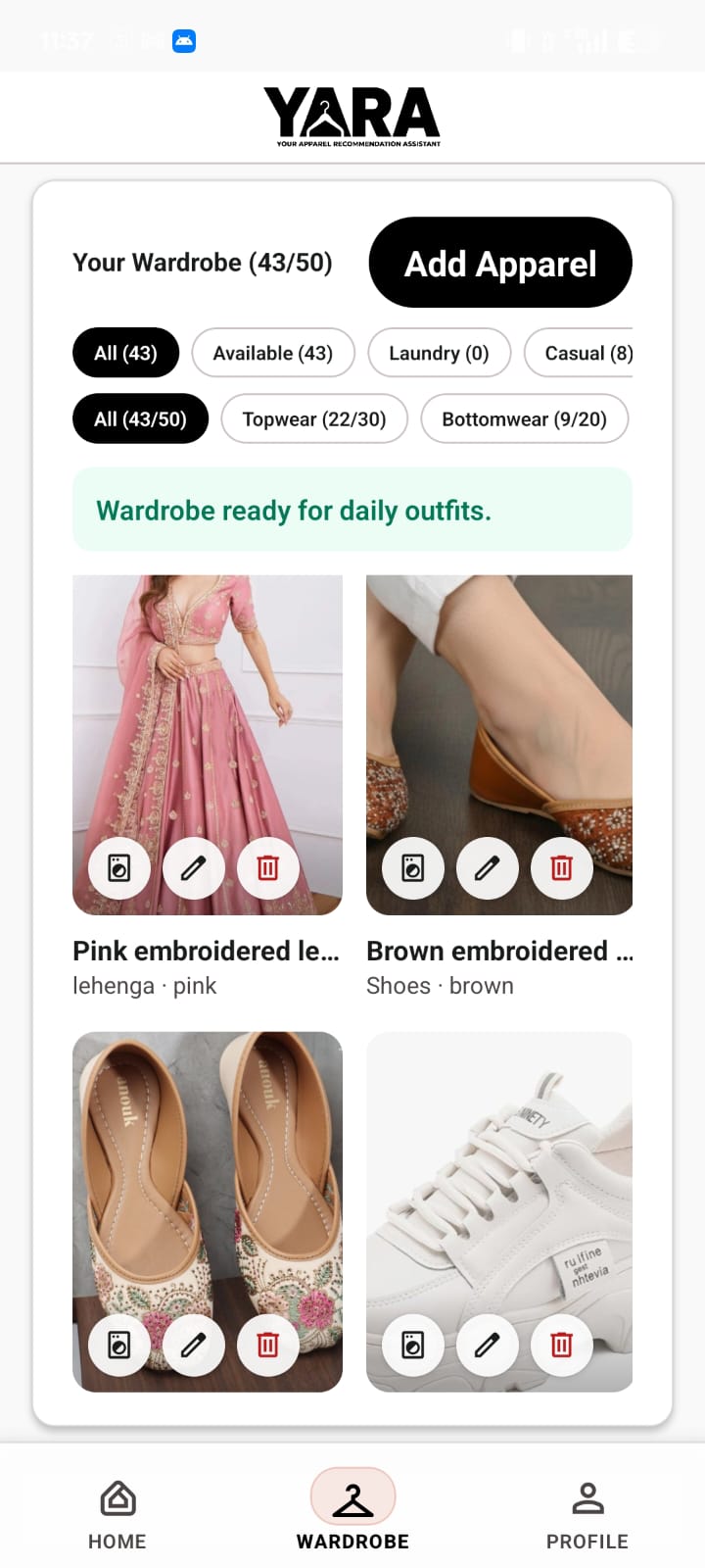 Wardrobe with ethnic wear and footwear